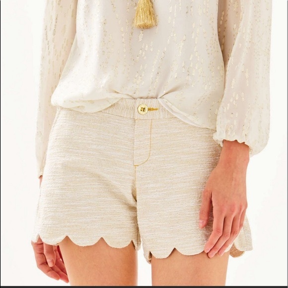 Lilly Pulitzer Pants - Size 2 lilly Pulitzer resort Boucle gold shorts